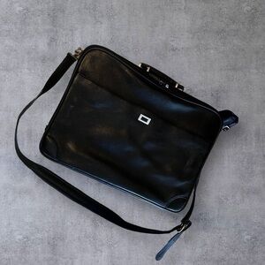 Vintage Franklin Covey Men’s Briefcase with shoulder strap in black leather